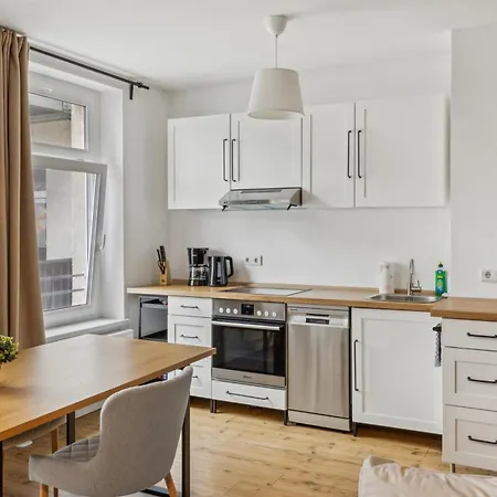 아파트 Erholsame Mit Balkon Und Einbaukueche Im Herzen Leipzigs *